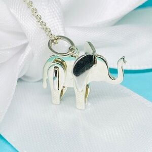 Tiffany & Co. Save the Wild Elephant Puzzle Necklace Silver 925 Elephant box